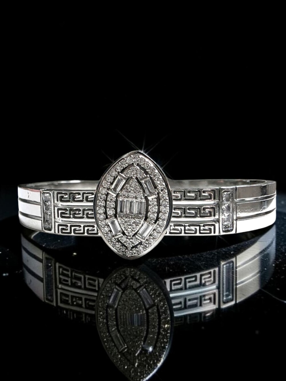 Diamond Shaped Crystal Clamper Bracelet